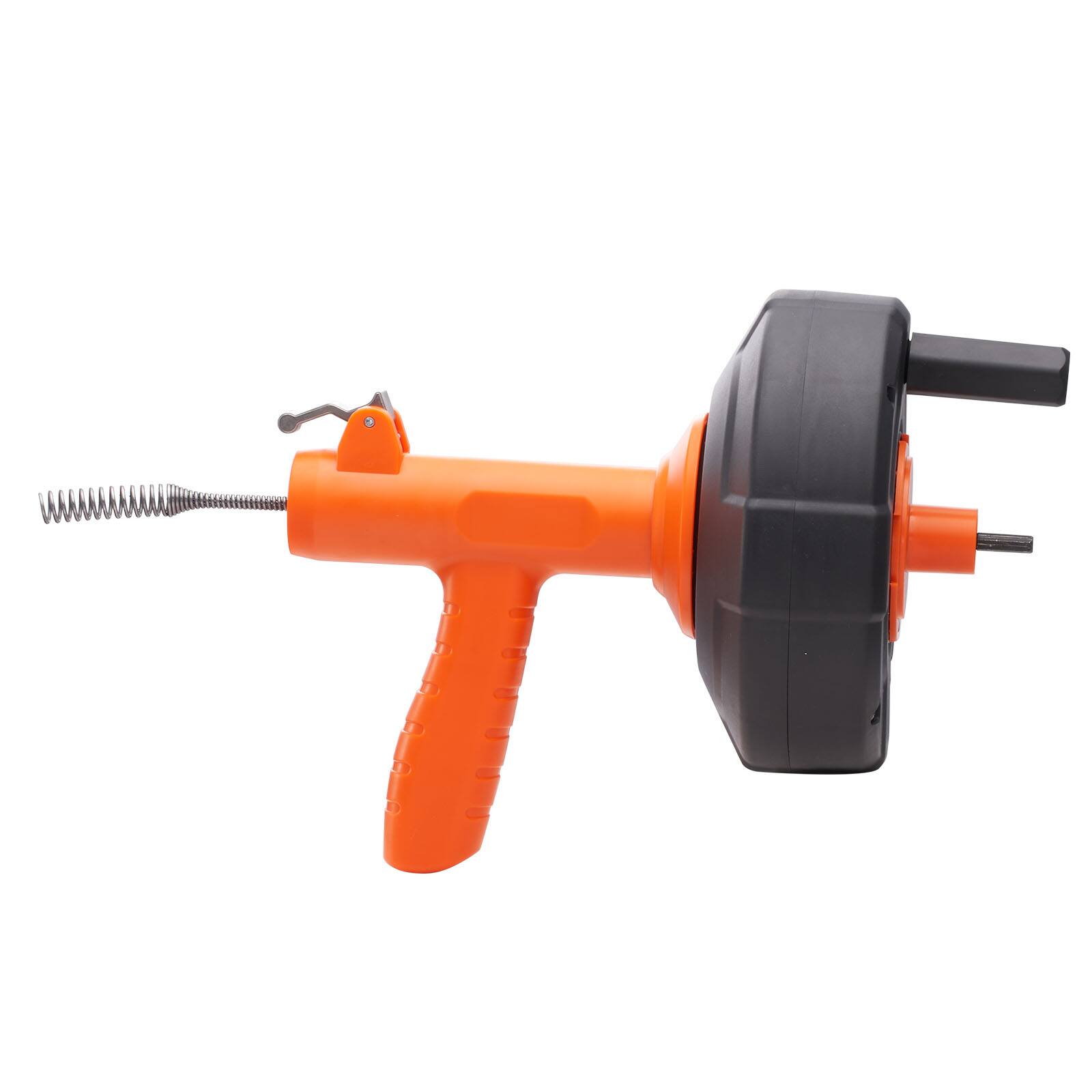 Alt View 5. VEVOR - Drain Auger 25Ft, Plumbing Snake Auto Feed, Plumbers Snake with Drill Attachment, Pipe Snake Drain Clog Remover - Orange.