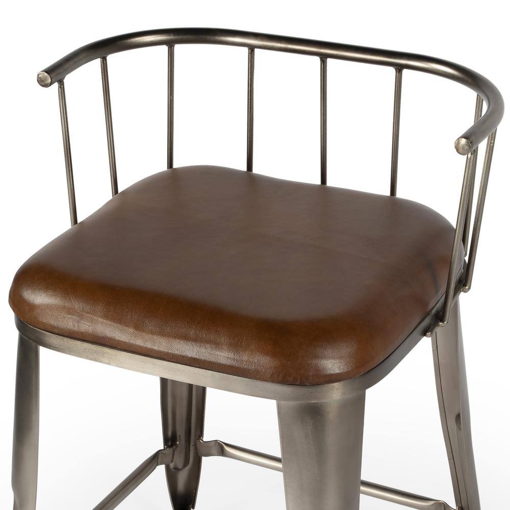Alt View 5. Butler Specialty - Coriander Iron & Leather 25" Counter Stool - Multi-Color.