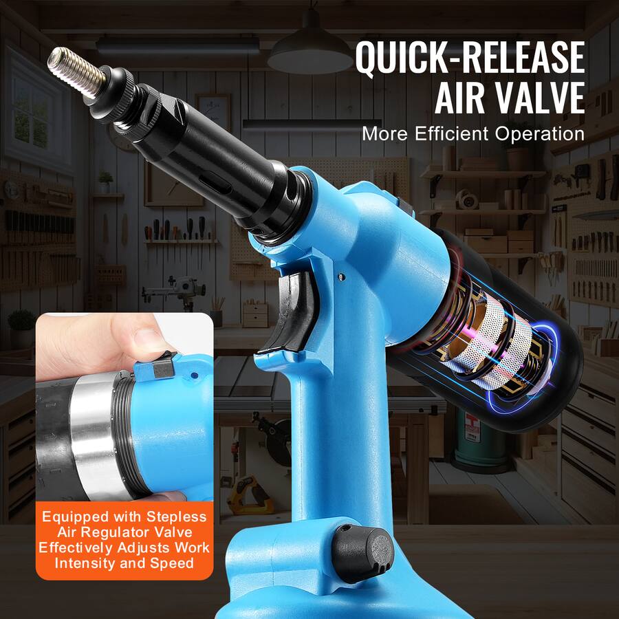 Blue Point Pop Riviter Spring VEVOR Air Riveter, Pneumatic Air Riveter, 20.2KN Pulling Force Pop ...