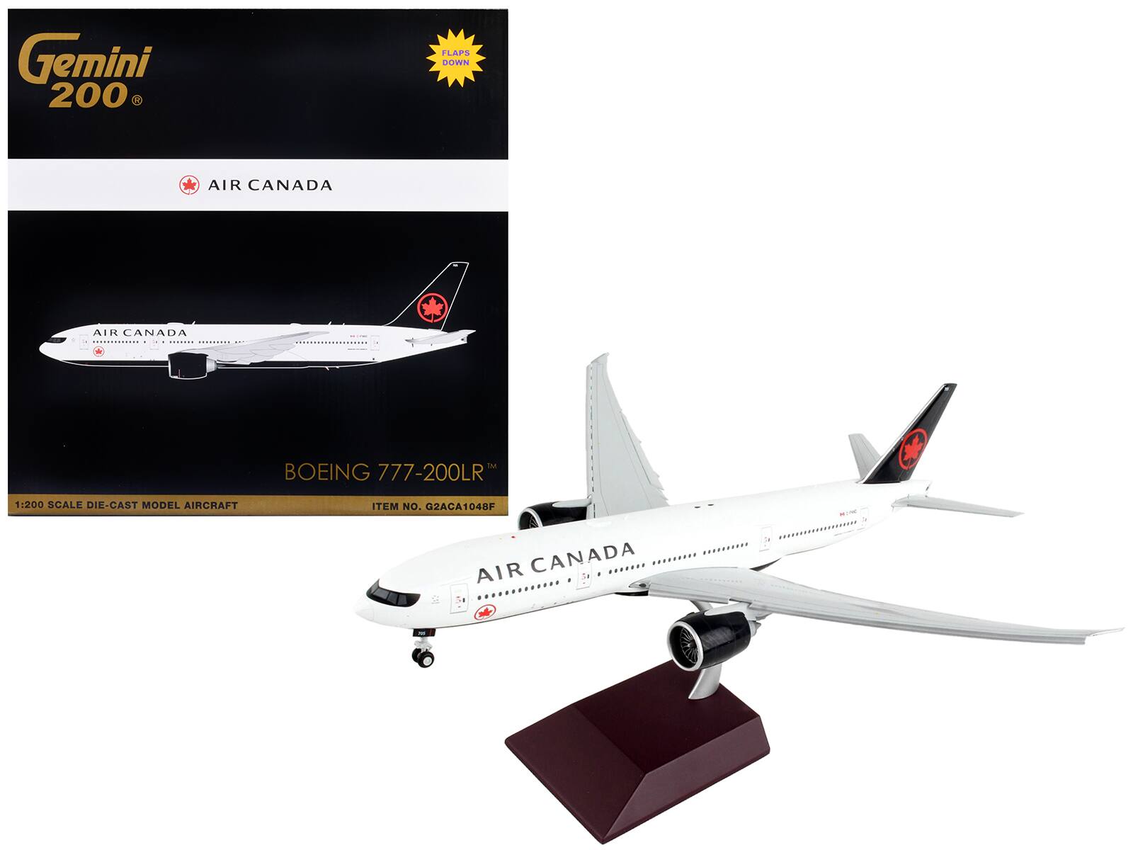 Gemini 200  
AIR CANADA  
FLAPS DOWN  
BOEING 777-200LR  
1:200 SCALE DIE-CAST MODEL AIRCRAFT  
ITEM NO. G2ACA1048F