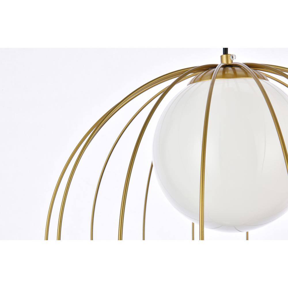 Alt View 2. Living District - Wetzel 1 light brass pendant - Brass And White.