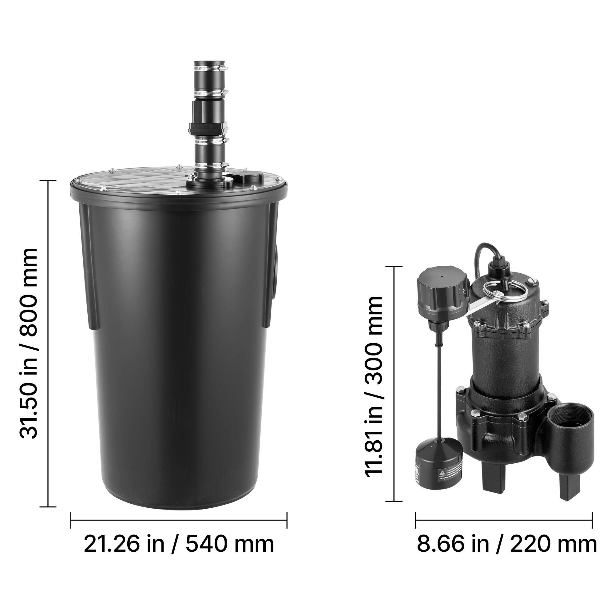 mm 800 / in 31.50  
21.26 in / 540 mm  
mm 300 / in 11.81  
8.66 in / 220 mm