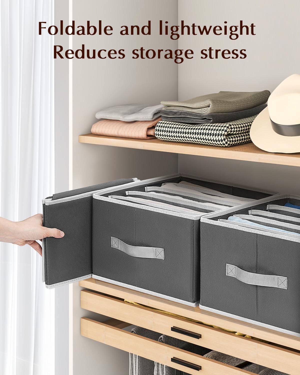 Foldable and lightweight  
Reduces storage stress