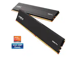 Crucial - Pro 48GB (2 x 24GB) DDR5 5600 (PC5 44800) XMP 3.0 & AMD EXPO Ready Desktop Memory Model CP2K24G56C46U5 - Black