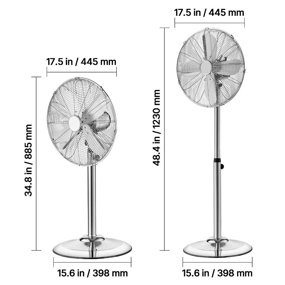 17.5 in / 445 mm  
34.8 in / 885 mm  
48.4 in / 1230 mm  
15.6 in / 398 mm