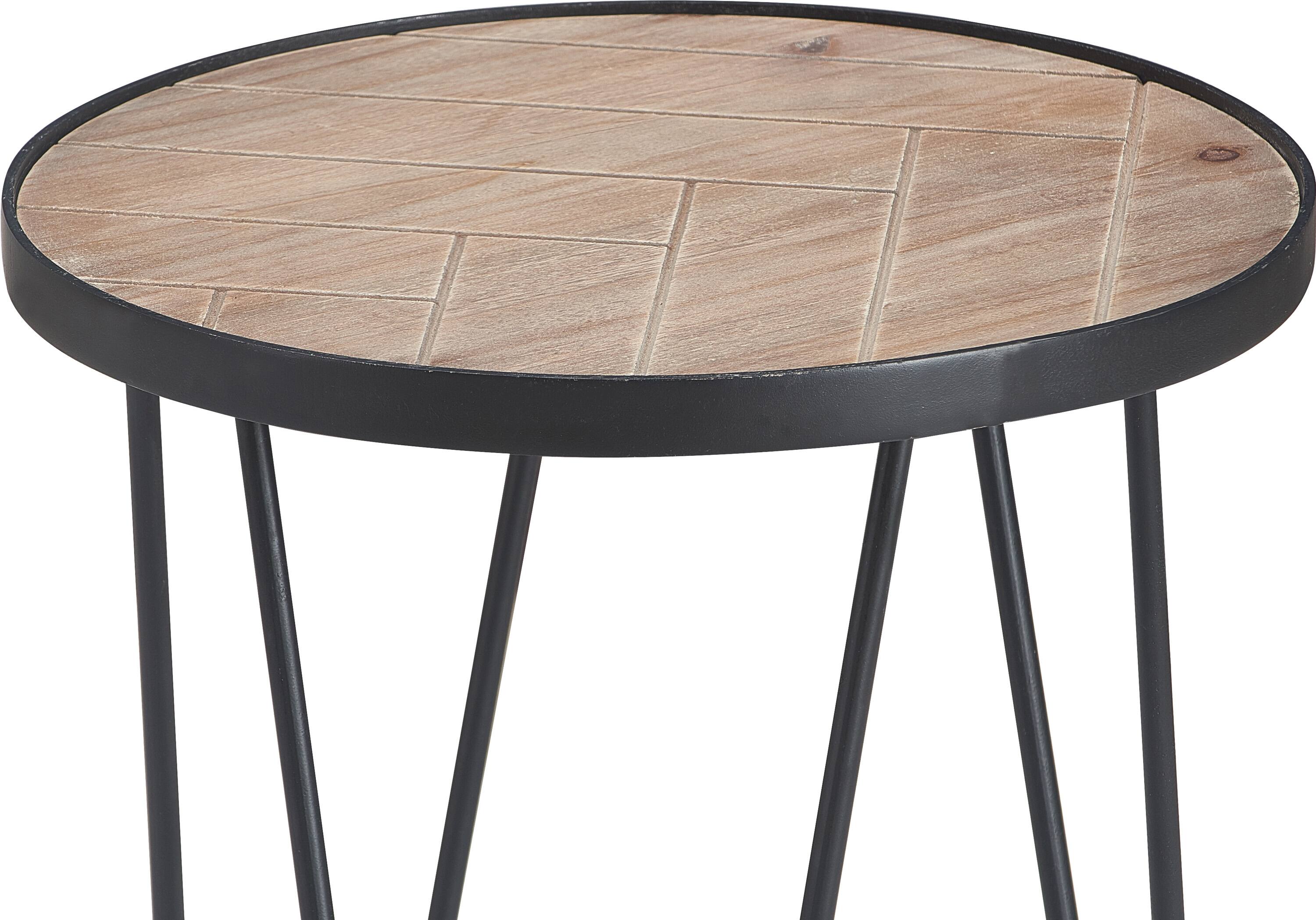 Alt View 3. Click Decor - Click Decor Farmhouse Side Table, Wood and Black Metal - Wood and Black Metal.