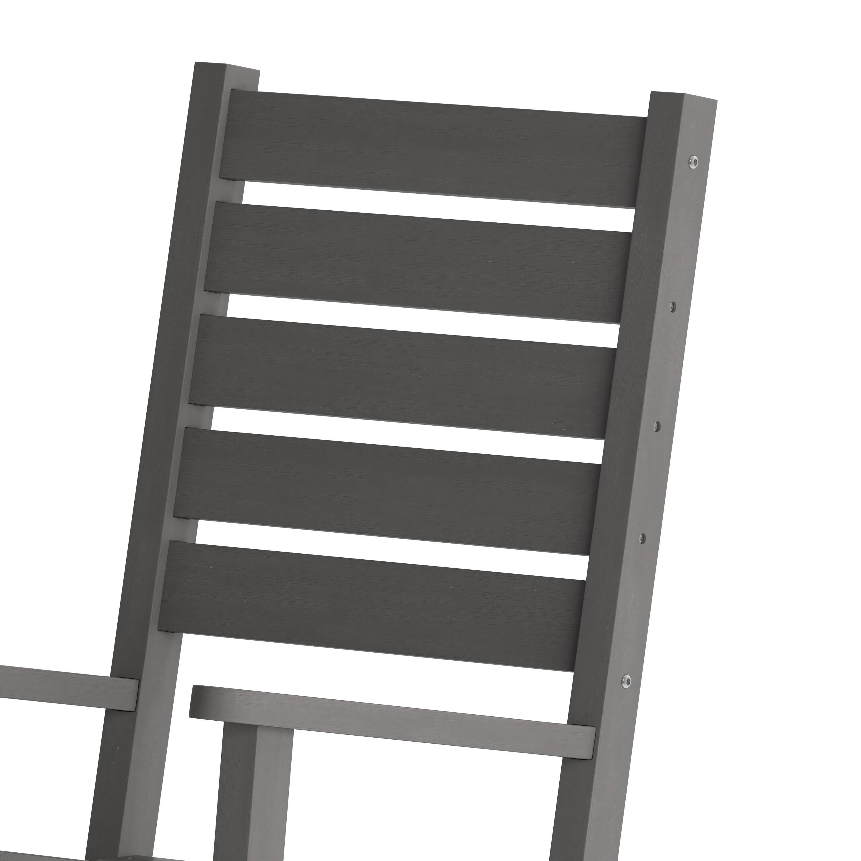 Alt View 10. Emma + Oliver - Florian Contemporary Rocking Chair, All-Weather HDPE Indoor/Outdoor Rocker - Gray.