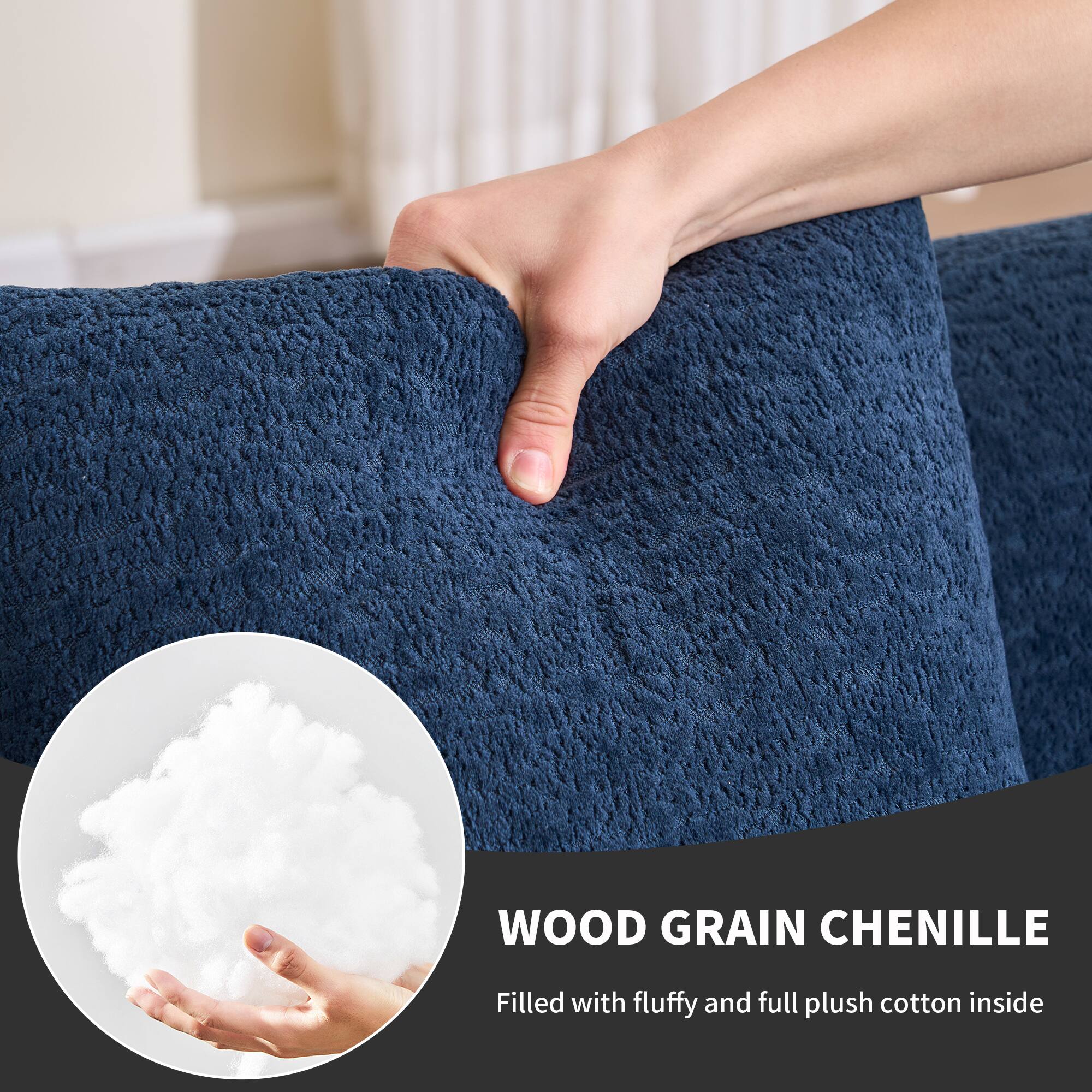 WOOD GRAIN CHENILLE  
Filled with fluffy and full plush cotton inside