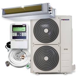 Pioneer - Quantum Ultra 48,000 BTU 4 Ton 17 SEER Slim-Duct Ceiling Concealed Mini Split Air Conditioner with Heat Pump 230-Volt - White