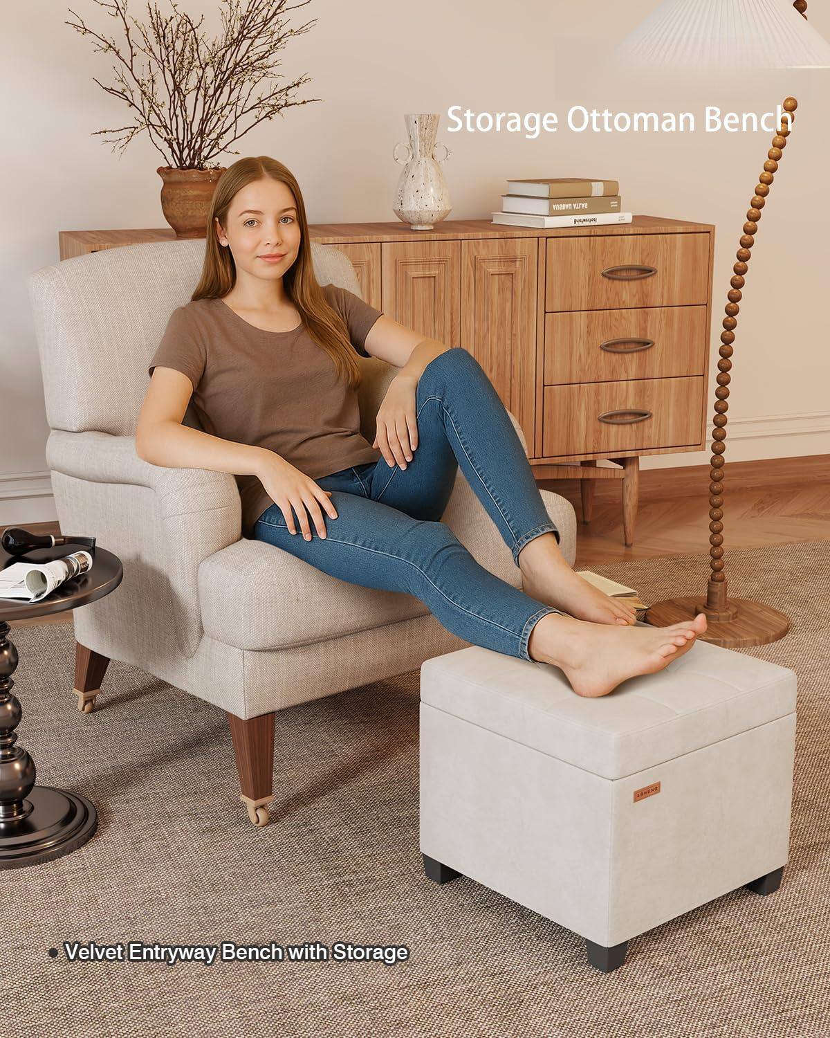 Storage Ottoman Bench

Velvet Entryway Bench with Storage