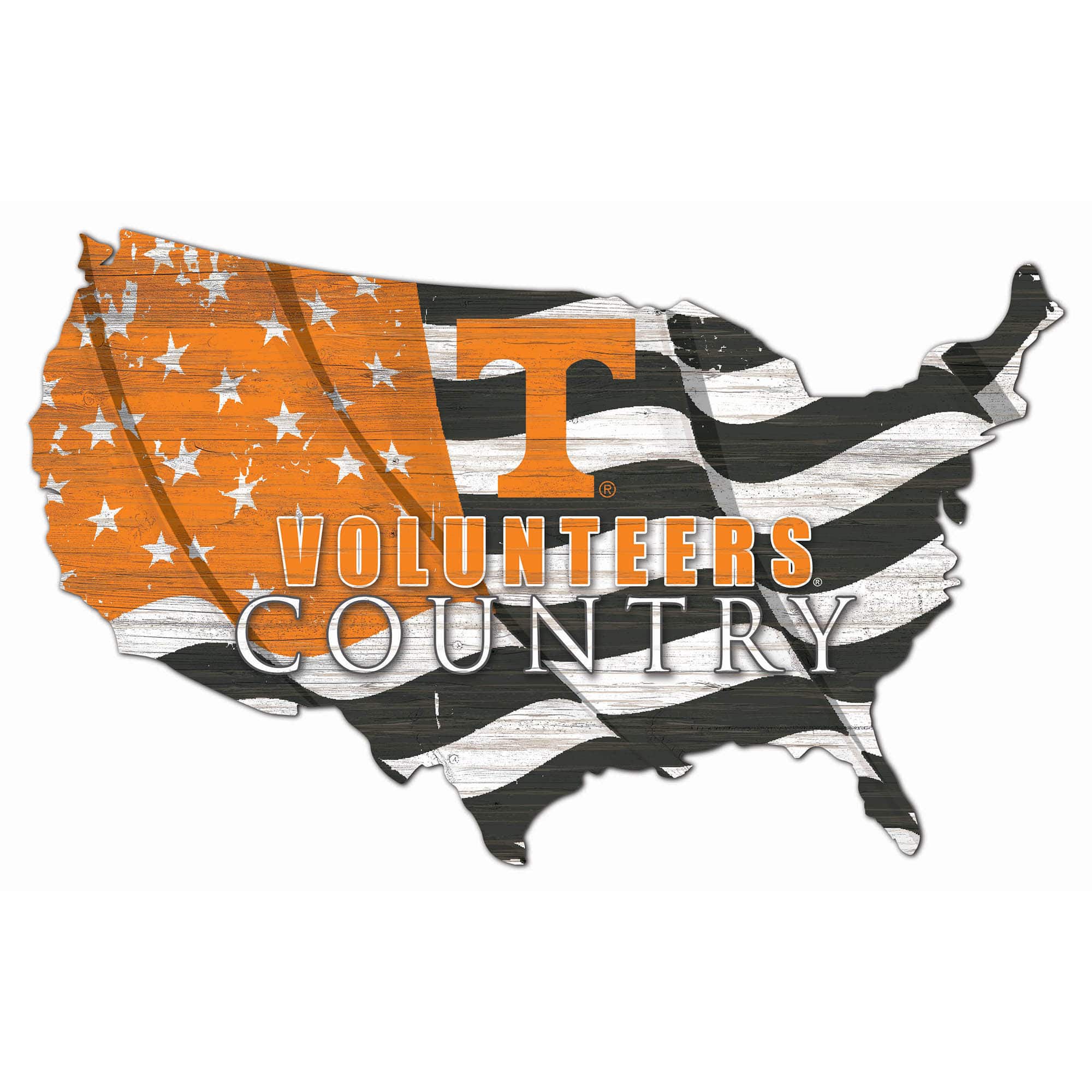 Fan Creations - Tennessee Volunteers USA Flag Cutout Sign - Multicolor price history on PriceWatchPro