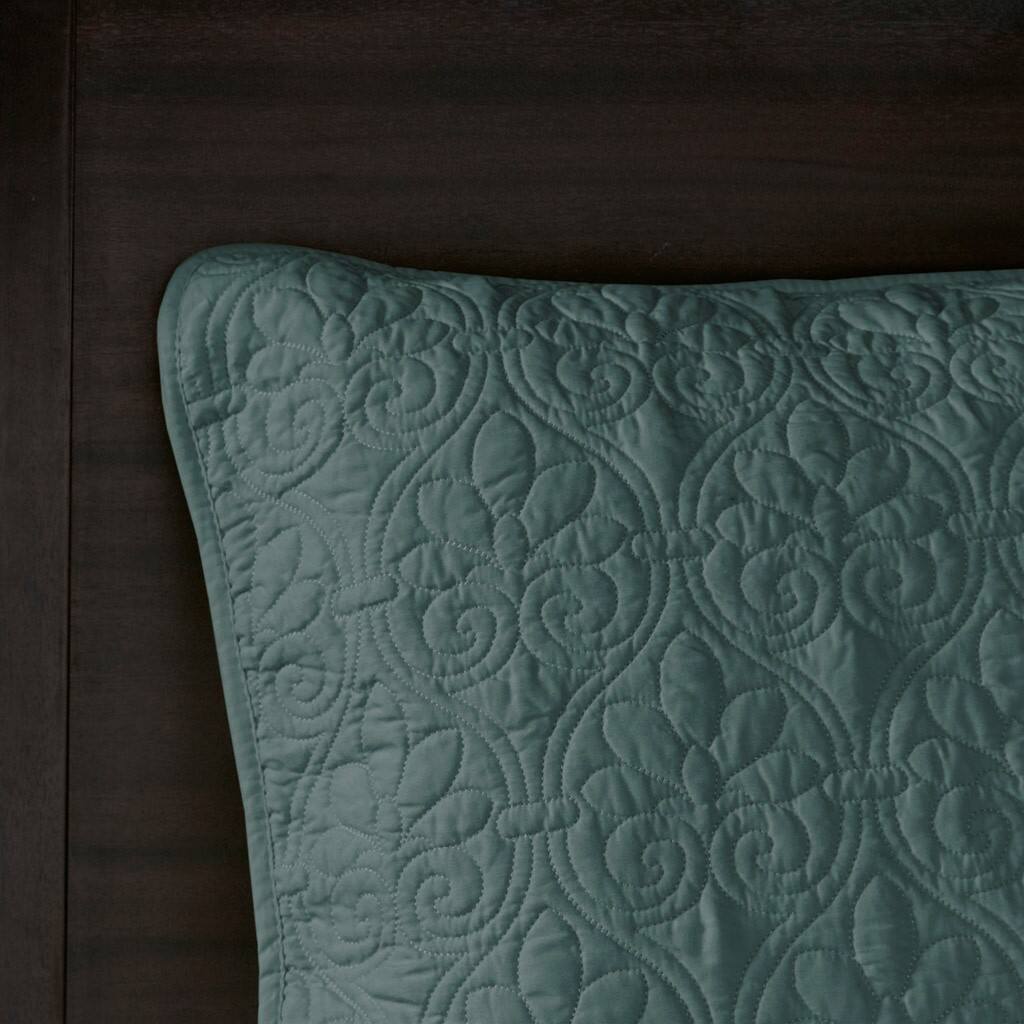 Alt View 2. Gracie Mills - Gracie Mills Sandy Reversible Bedspread Set with Classic Stitch Pattern - Balsam Green.