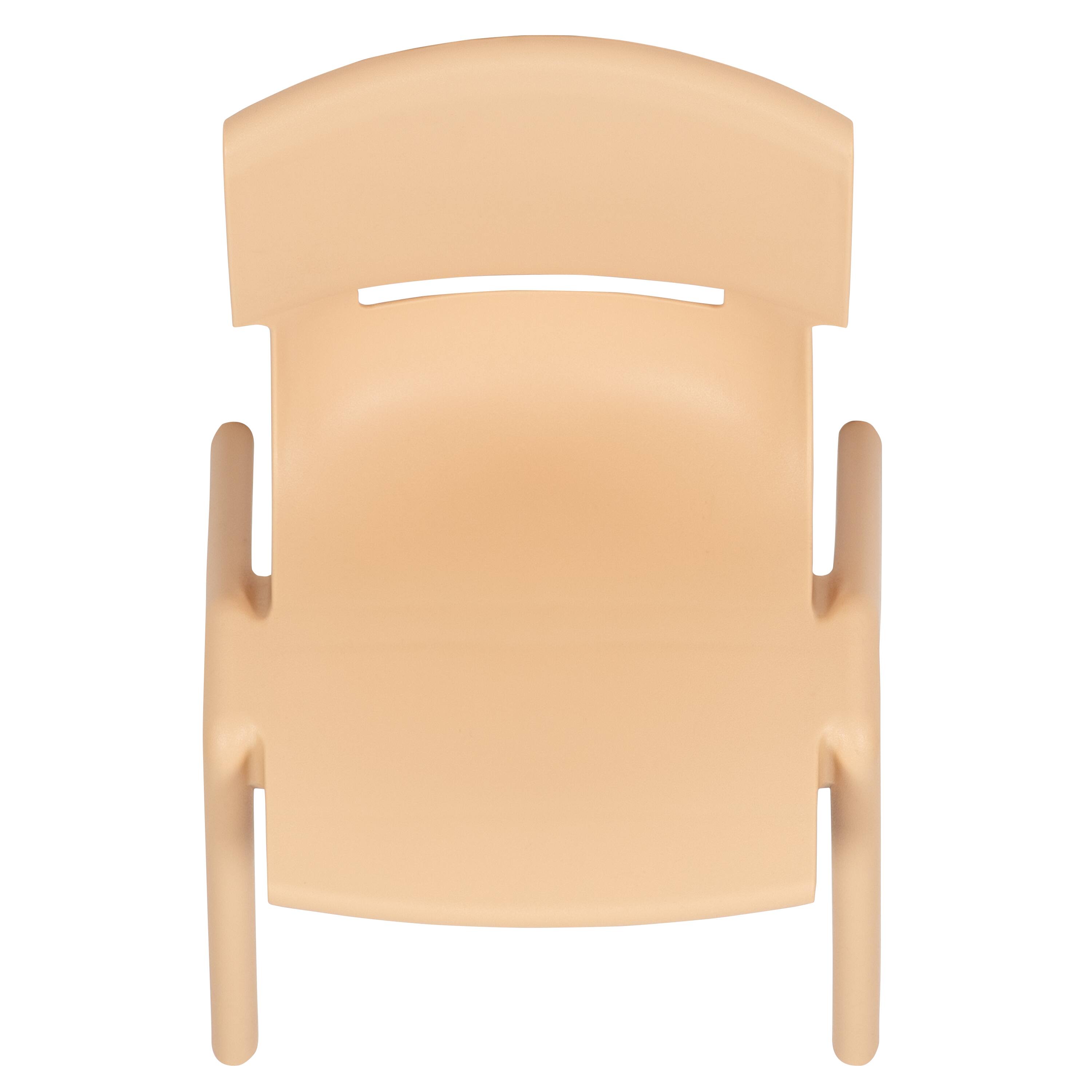 Alt View 9. Emma + Oliver - 4 Pack Plastic Stack School Chair with 12" Seat Height - Kids Chair - Natural.