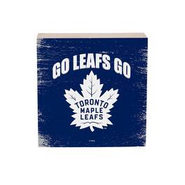 Evergreen Enterprises - Toronto Maple Leafs 6" Square Fan Chant Wood Block Shelf Sign - Multicolor