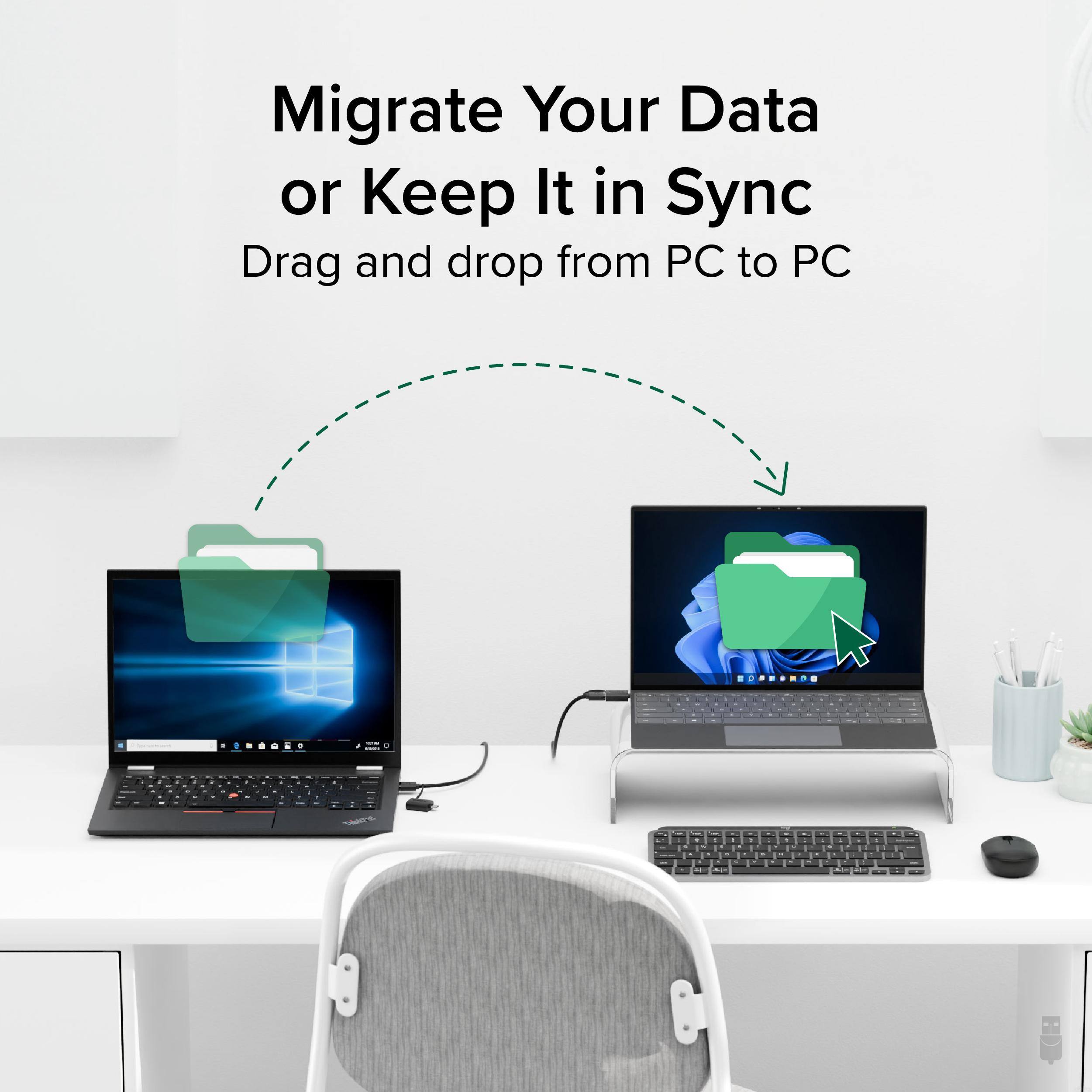 Migrate Your Data or Keep It in Sync  
Drag and drop from PC to PC