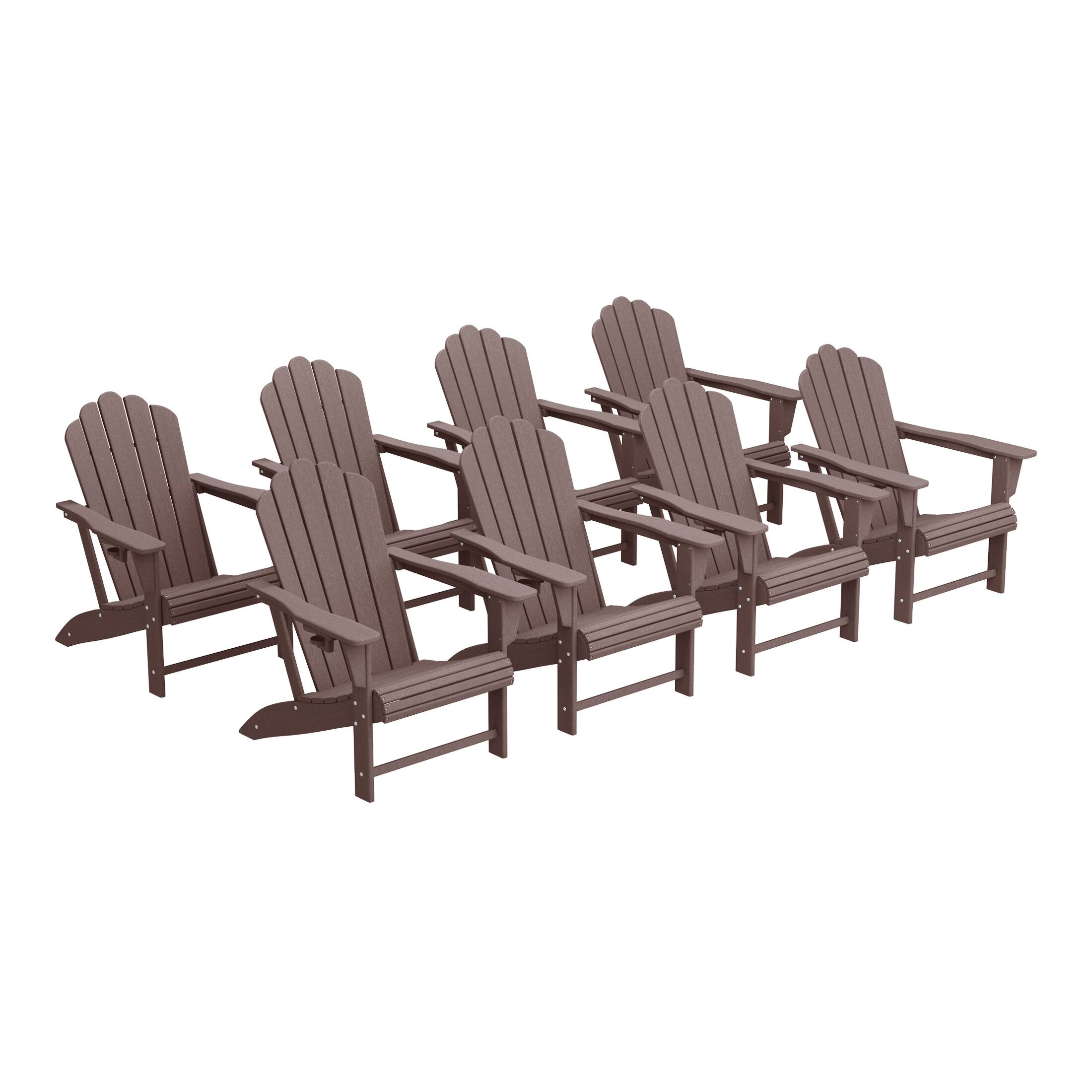 WestinTrends - Highland Outdoor Patio HDPE Adirondack Chairs With Cup Holders (Set of 8) - Dark Brown price history on PriceWatchPro