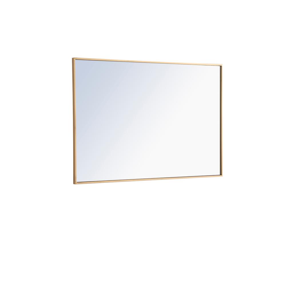 Alt View 3. Elegant Decor - Metal frame Rectangle Mirror 28 inch Brass - Brass.