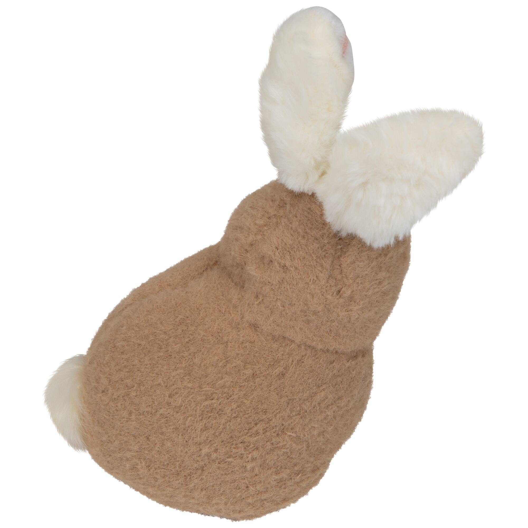 Alt View 5. Northlight - Plush Rabbit with Striped Ears Easter Figurine - 9" - Brown.