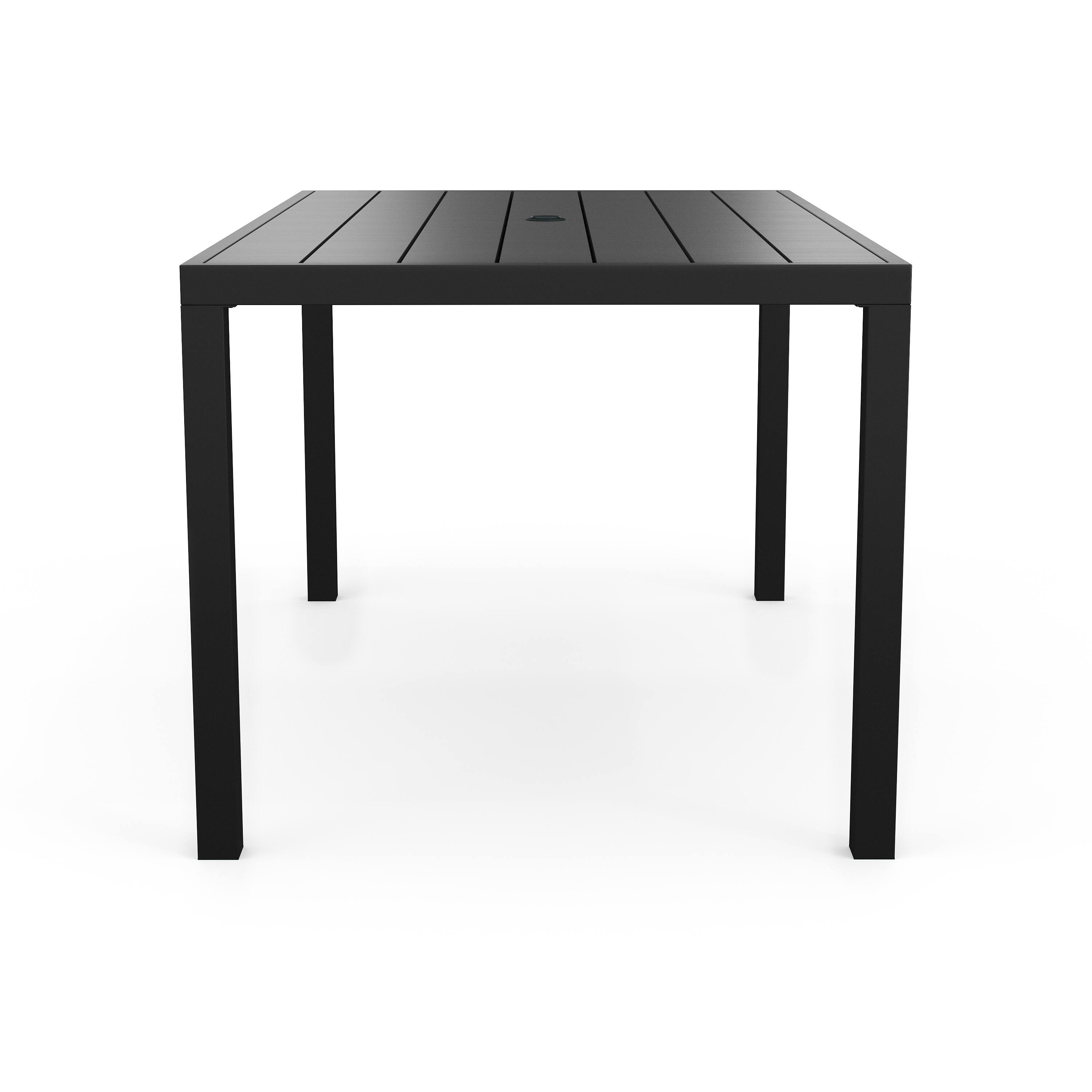 Alt View 9. Martha Stewart - Lily Pond 7-Piece Steel Patio Dining Set with 6 Stackable Chairs and 60" Table - Cream Cushions/Black Frame.