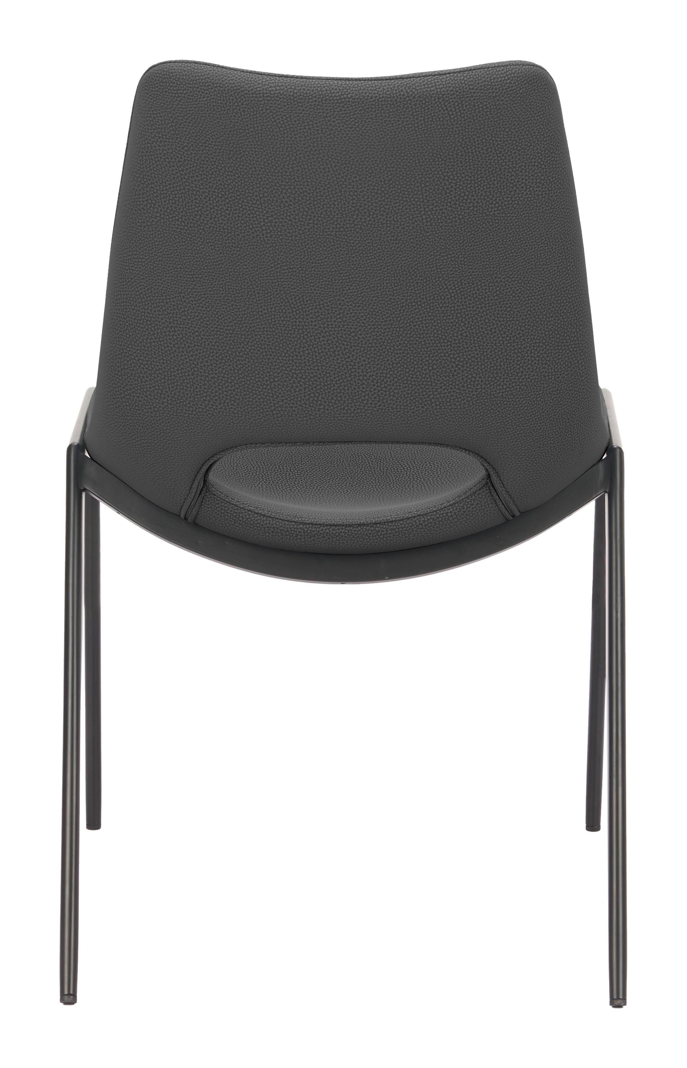 Angle. Hivvago - Desi Armless Dining Chair (Set of 2) Black - Black.