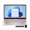 Front. HP - HP Stream 14" HD Student&Business Laptop,Intel N150 CPU,16GB RAM,128GB UFS+1TB Dock Set,1 Year Office 365,Win 11s,Pink - Pink.