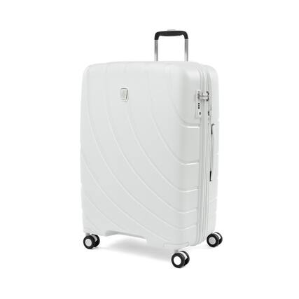 Front. Atlantic - Atlantic Convertible Medium to Large Checked Expandable Hardside Spinner - Shell White.