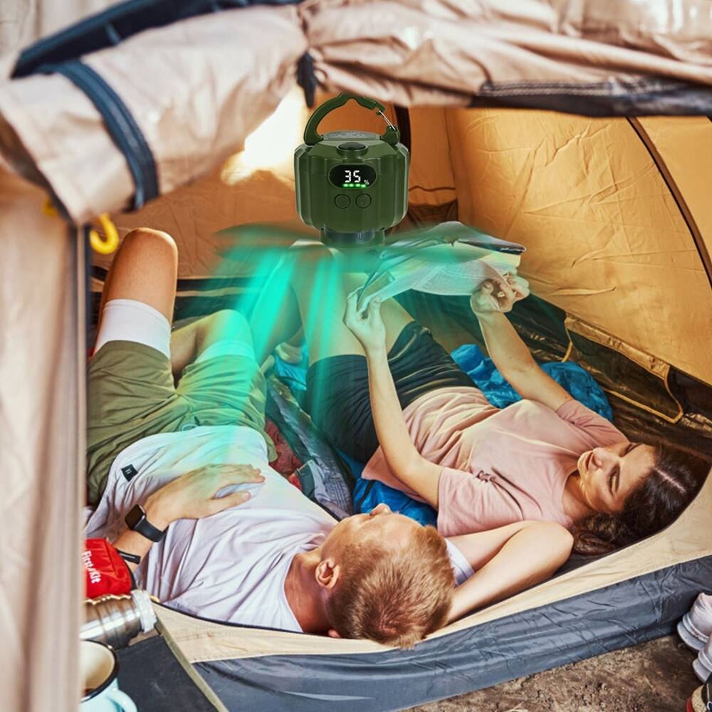 Alt View 3. Loheer - Loheer Camping Fan with LED Lantern Rechargeable Portable Tent Fan with Remote Battery Powered.