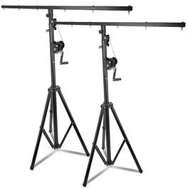 5 CORE - 5Core DJ Light Stand Stage Lighting Truss System Hand Crank Heavy Duty Adjustable T bar Mount Tripod - Black