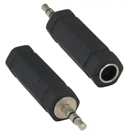 Front. Sanoxy - Sanoxy (2-Pack) 3.5mm Stereo Male to 6.3mm(1/4") Stereo Female Adapter - Black.