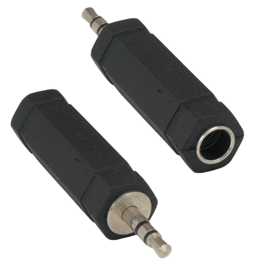 Sanoxy - (2-Pack) 3.5mm Stereo Male to 6.3mm(1/4") Stereo Female Adapter - Black