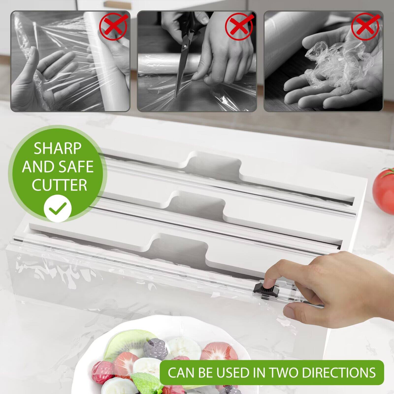 SHARP AND SAFE CUTTER CAN BE USED IN TWO DIRECTIONS