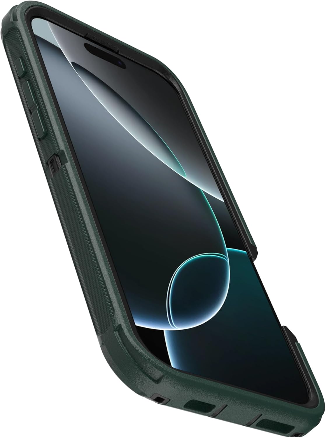 Back. OtterBox - OtterBox iPhone 16 Pro Max, Defender Series Case - Case Only - Built-in Magnets - Rugged & Durable, with Port Protection - Cinder Cashew (Green & Black).