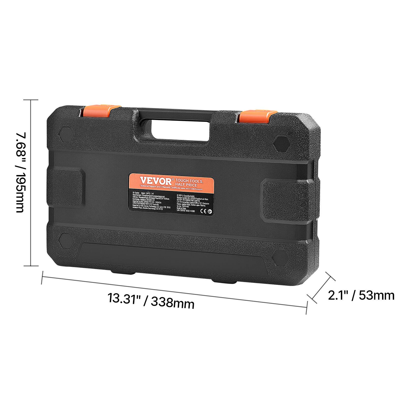 7.68" / 195mm  
13.31" / 338mm  
2.1" / 53mm