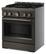 Left. KitchenAid - 4.1 Cu. Ft Commercial Gas Range with No Preheat Air Fry Mode and 4 Burner - Black Ore.