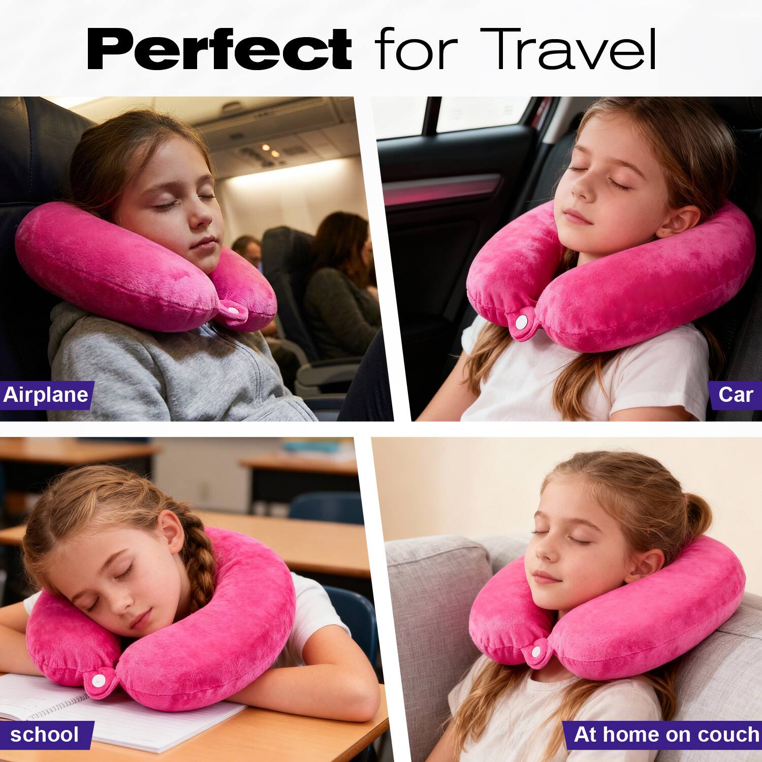 Perfect for Travel

Airplane  
Car  
school  
At home on couch