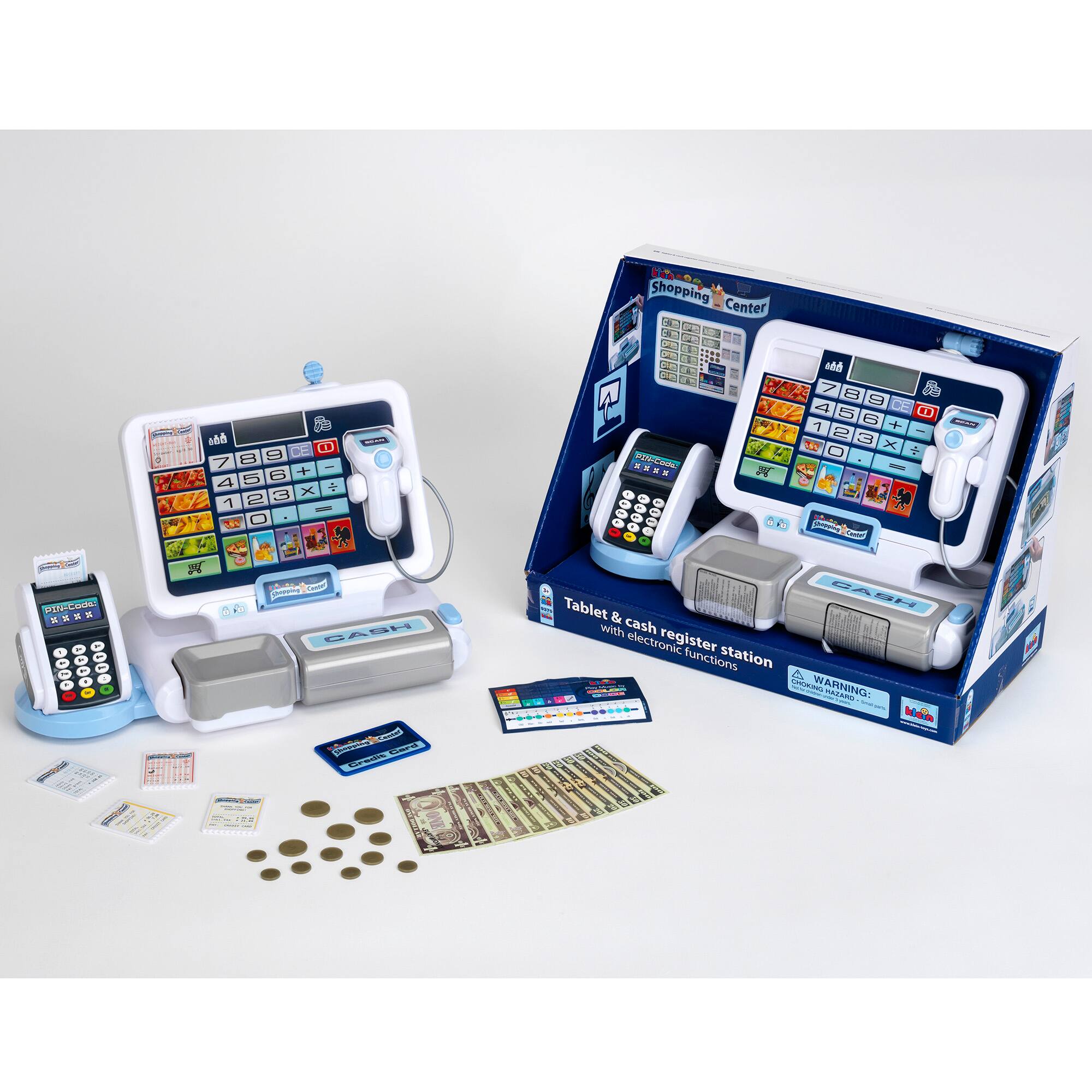 Shopping Center

Tablet & cash register station with electronic functions

WARNING: CHOKING HAZARD - Small parts. Not for children under 3 years.