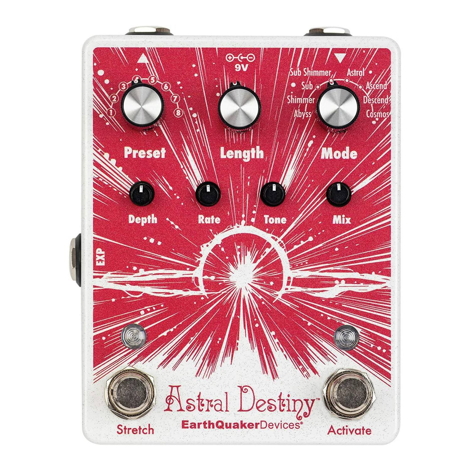 2 1 3 5 6 7 8 9V Sub Shimmer Sub Shimmer Abyss Astral Ascend Descend Cosmos Preset Length Mode Depth Rate Tone Mix EXP Astral Destiny Stretch EarthQuakerDevices Activate