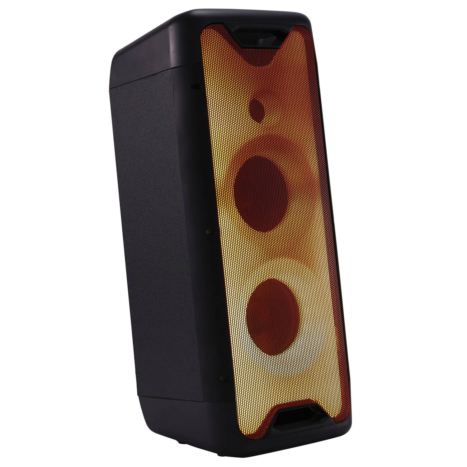 Front. Gemini - Gemini Gls Series Portable Bluetooth Dual-woofer Speaker System With Led Lights, Microphone, And Remote, True Wireless - Black.