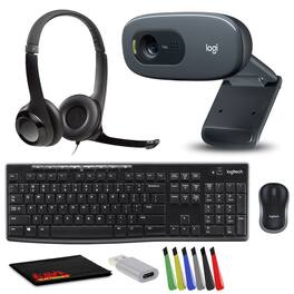 Logitech - C270 Desktop or Laptop Webcam, HD 720p Video Calling Bundle