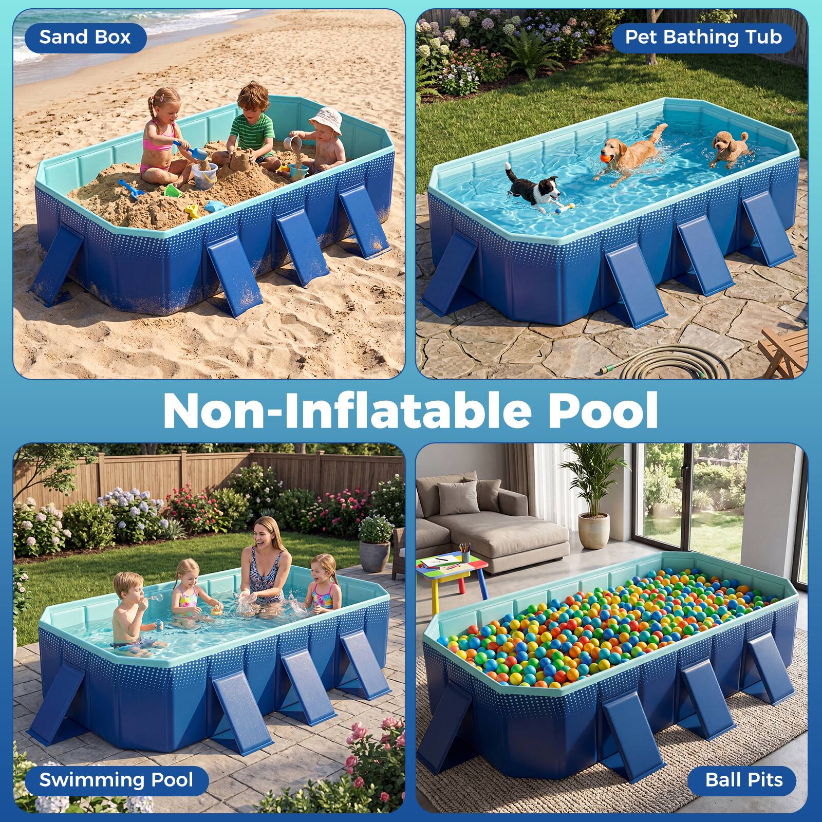 Sand Box Pet Bathing Tub Non-Inflatable Pool Swimming Pool Ball Pits
