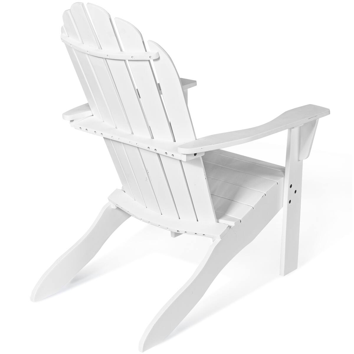 Alt View 7. Costway - Costway Outdoor Adirondack Chair Accent Chair Solid Wood sturdy Patio Garden Furniture - White.