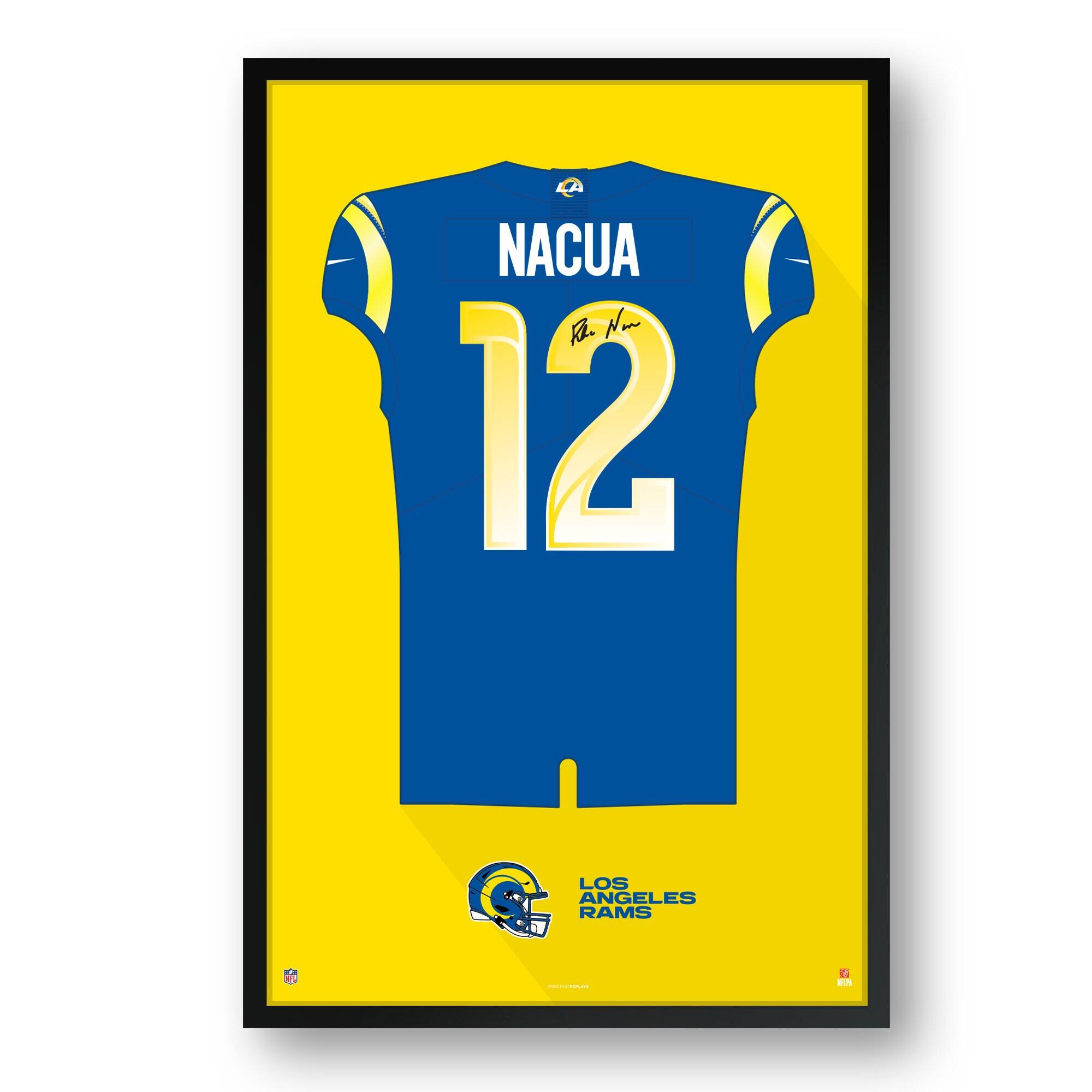 Sporticulture - Puka Nacua Los Angeles Rams Facsimile Signature Framed Jersey Art Print - Blue