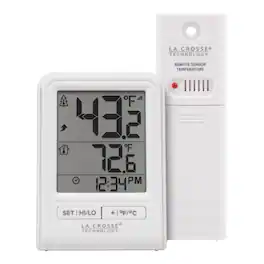 La Crosse Technology - Battery Operated Wireless Digital Thermometer - White