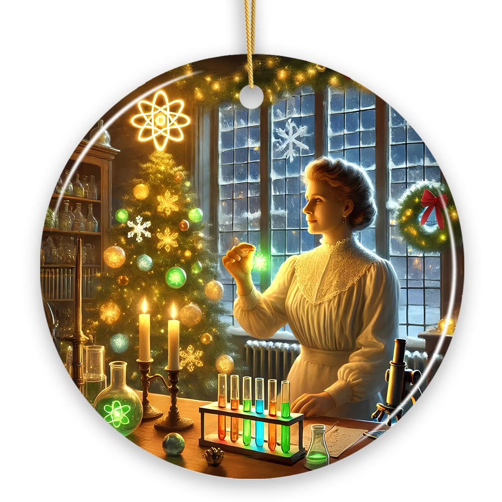 OrnamentallyYou - Marie Curie Christmas Ornament Physicist and Chemist Student and Teacher Gift - Multi-colored