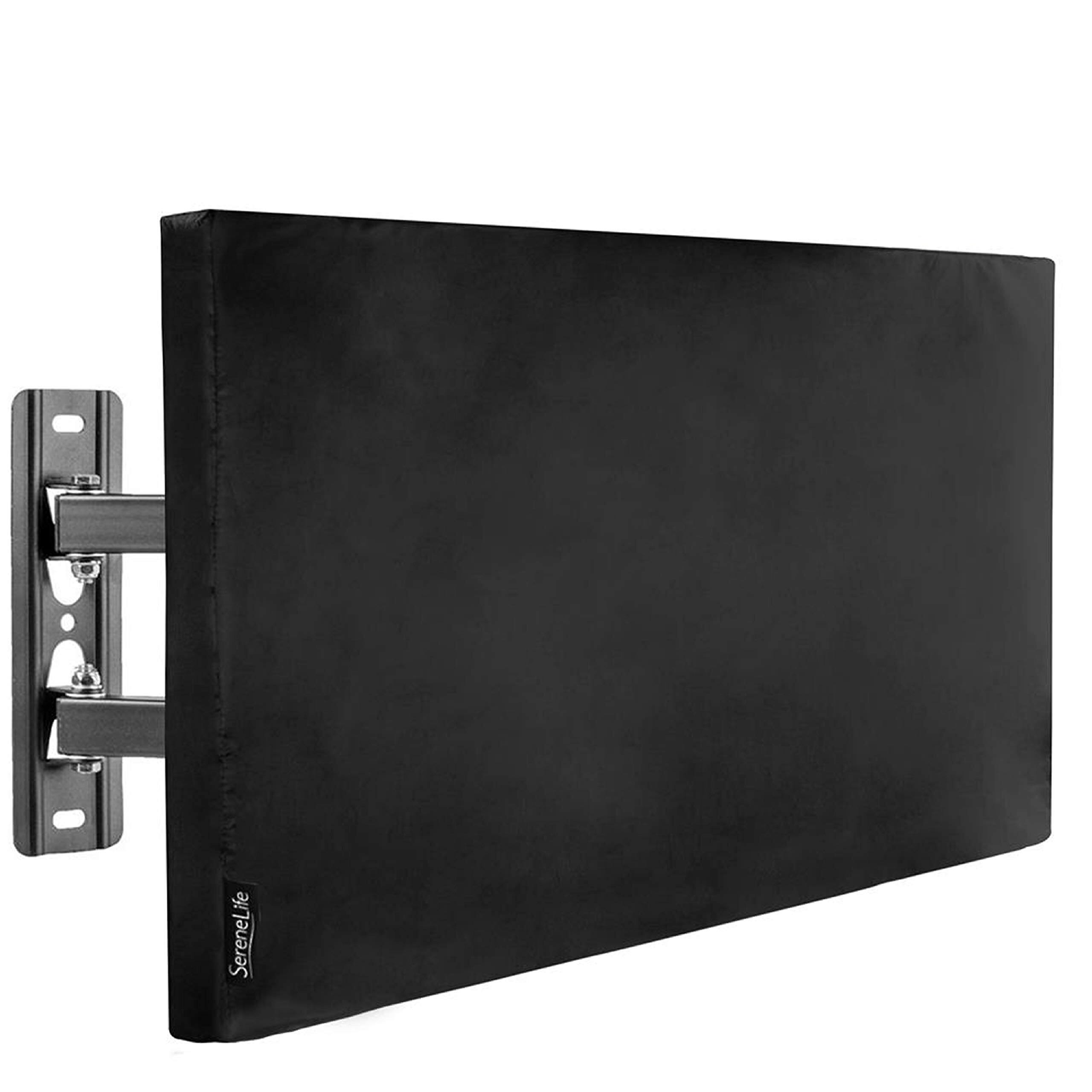 Front. SereneLife - SereneLife Waterproof TV Cover for 40-42" TV - Indoor/Outdoor, Dustproof with Remote Pocket, Black (SLclosureTVC42) - Black.