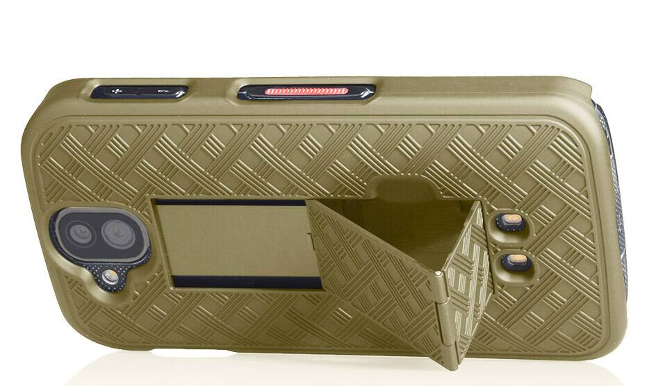Alt View 3. Nakedcellphone - Slim Case for Kyocera DuraForce Pro Phone (with Kickstand) - Gold.