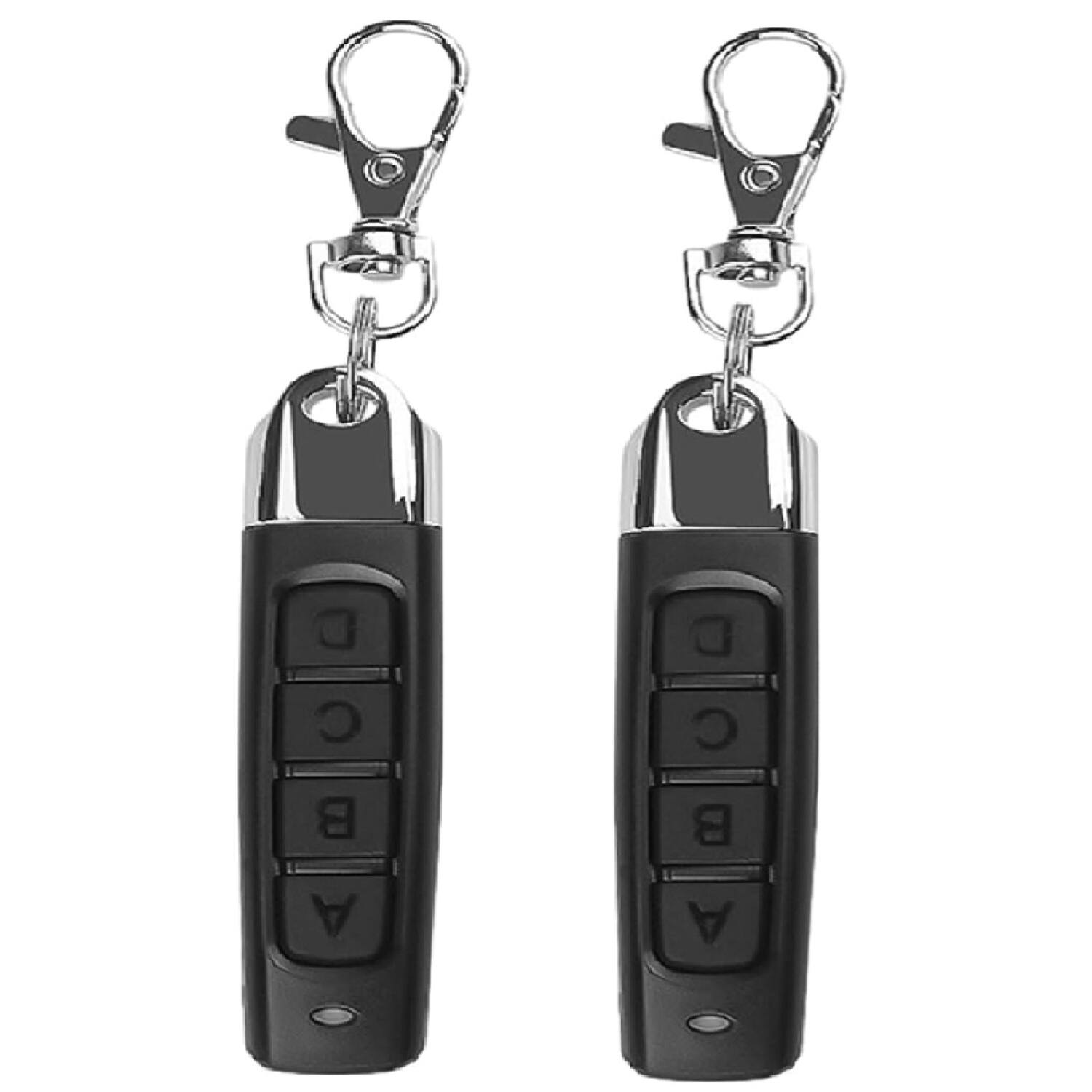 Front. Auledio - 2pcs Black Universal 433MHz Gate Opener Remote, 4-Button Cloning Key Fob for Garage Door/Gate Control - black.