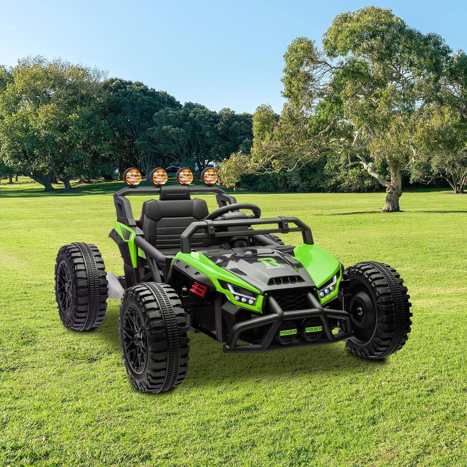 Alt View 1. GARVEE - 24V Ride-On UTV for Kids, Dual 130W Motors, Remote Control, EVA Tires, 4 Shock Absorbers, LED Lights, Bluetooth Music - Green.