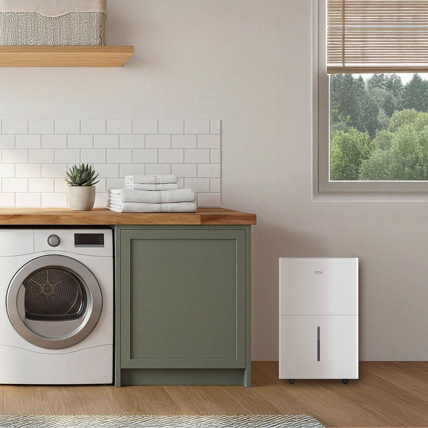 Alt View 12. TCL - TCL 32 Pint 3000 Sq. Ft. Portable Dehumidifier, ENERGY STAR® Certified, Quiet Operation, Bucket or Continuous Drain - White.