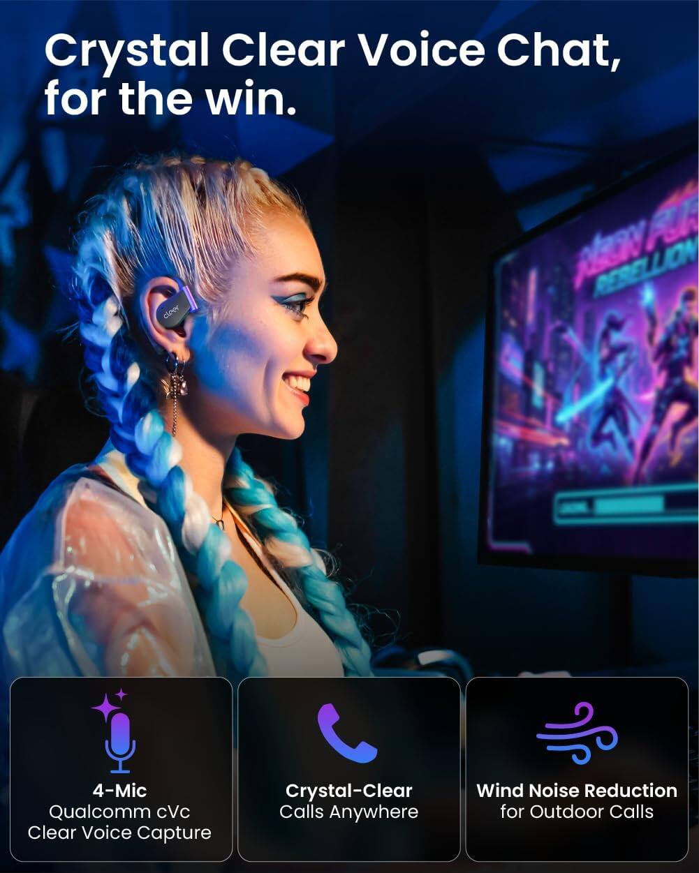 Crystal Clear Voice Chat, for the win.

4-Mic Qualcomm cVc Clear Voice Capture
Crystal-Clear Calls Anywhere
Wind Noise Reduction for Outdoor Calls